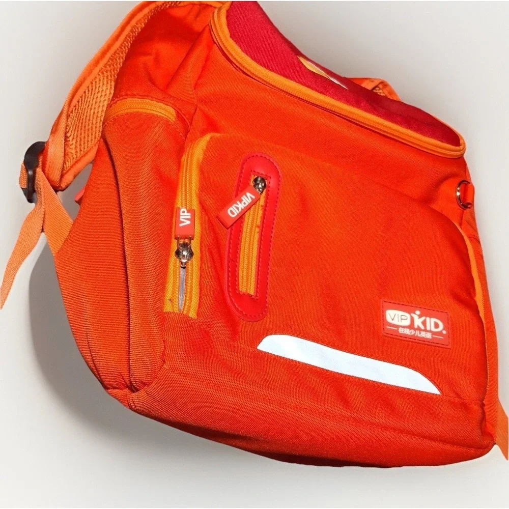VIPKid Dino Orange and Red Backpack Storage IPad,Tablet,‎ Laptop